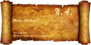 Nun Antal névjegykártya